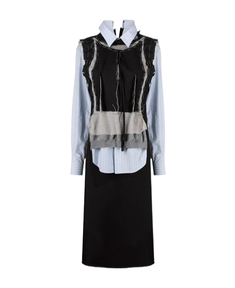 Maison Margiela Multi-panel Design Dress In Black