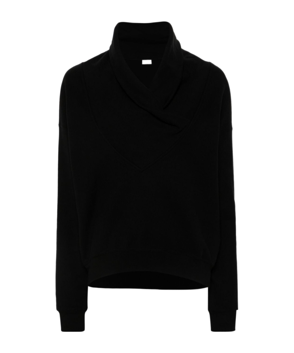 Saint Laurent Women's Hoodie Col Drape Molleton Doux Black In Black