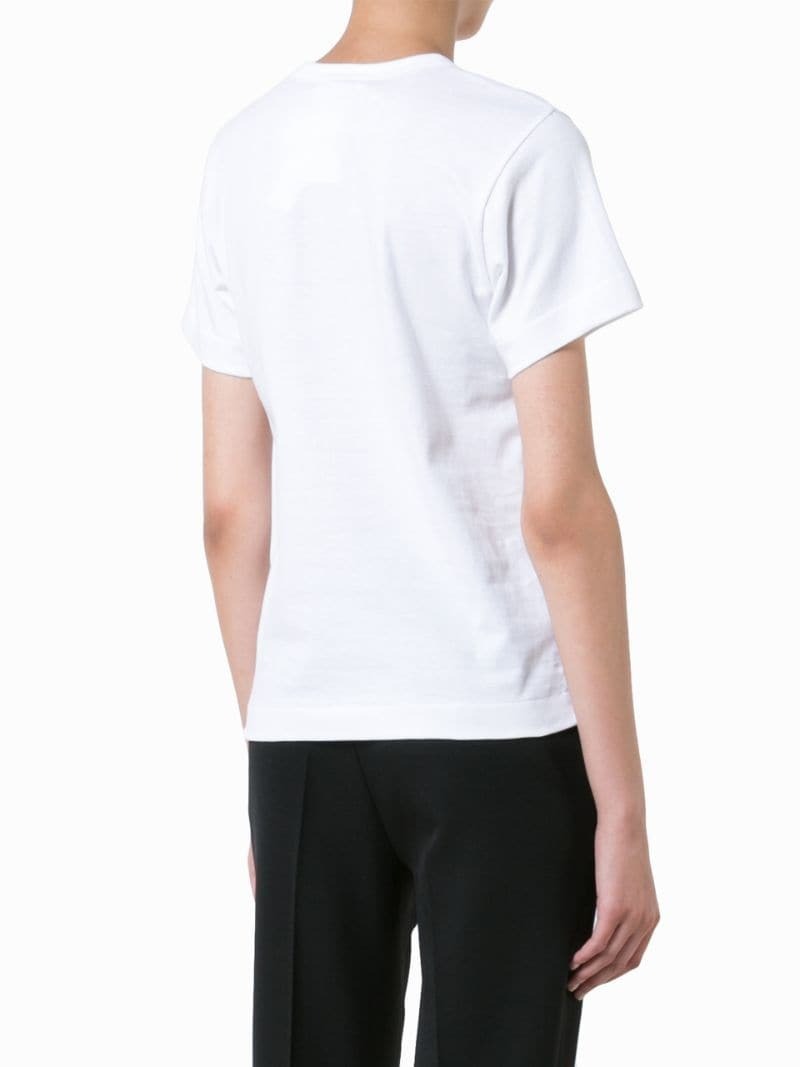 Shop Comme Des Garçons Play Heart Printed Crewneck T-shirt In White