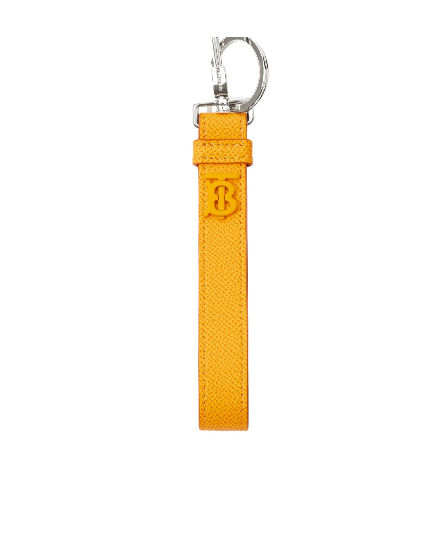 Burberry Monogram Leather Keychain In Yellow
