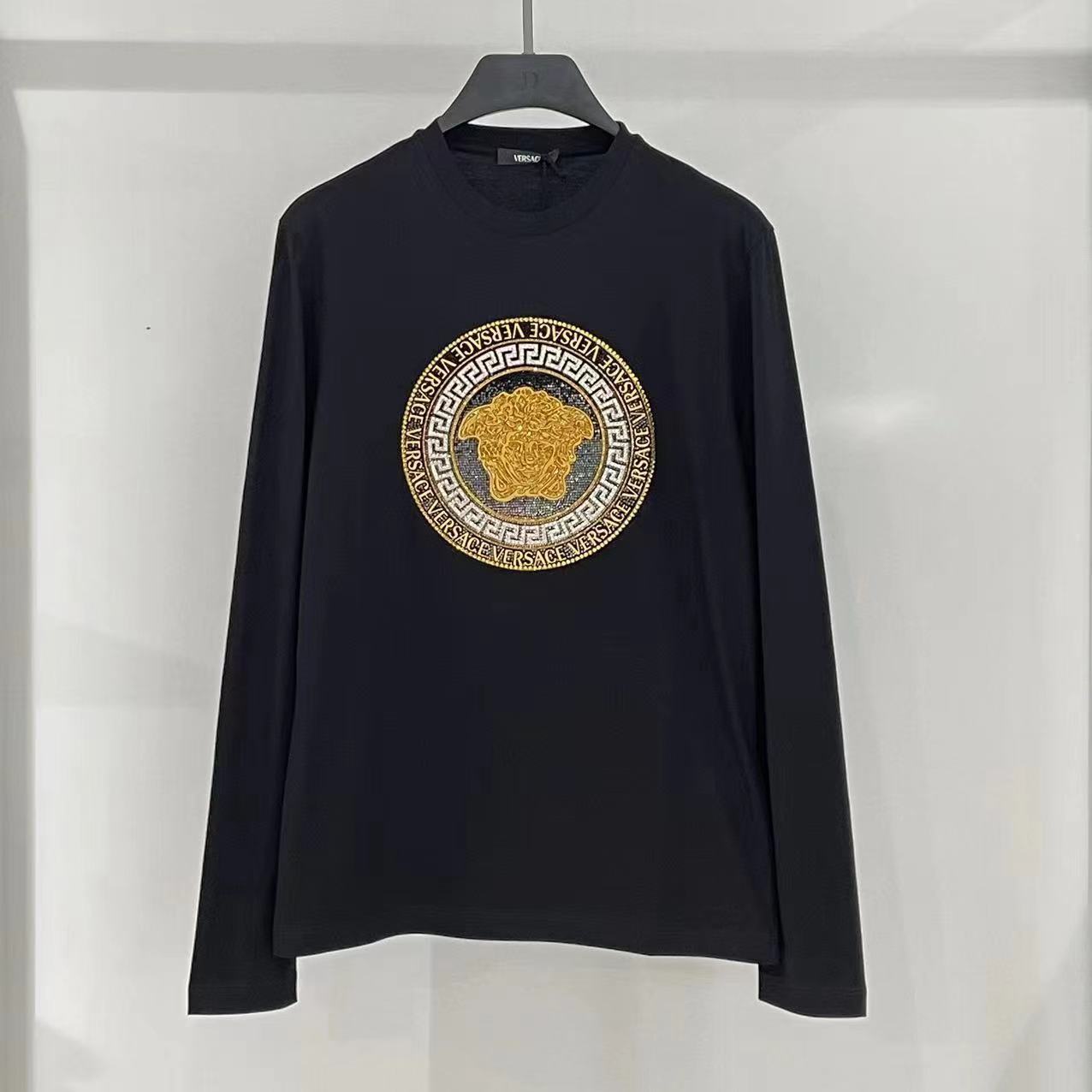 Versace Long-sleeved T-shirt In Black