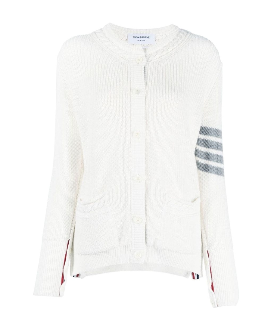 Thom Browne Striped Cable-knit Cardigan