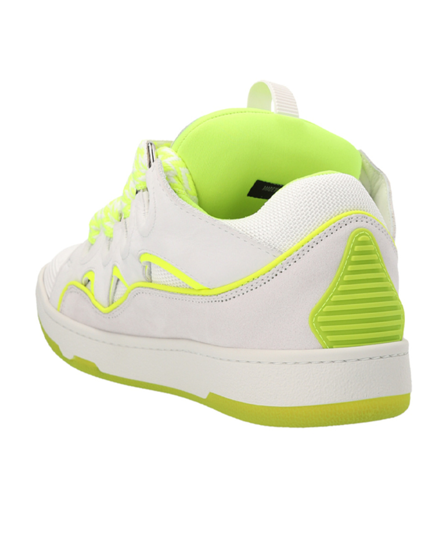 Lanvin Curb Leather Sneakers In White