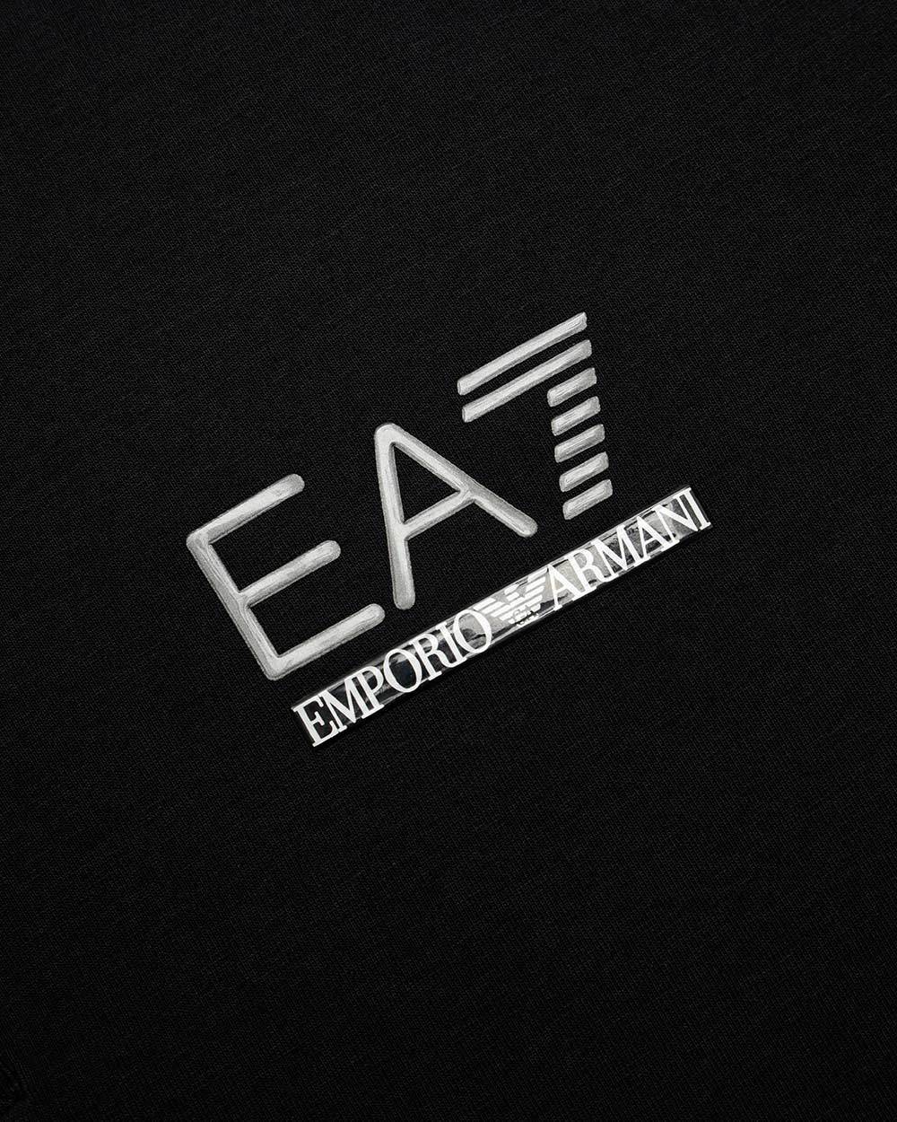 Ea7 Polo Shirt With Logo Pattern In Black
