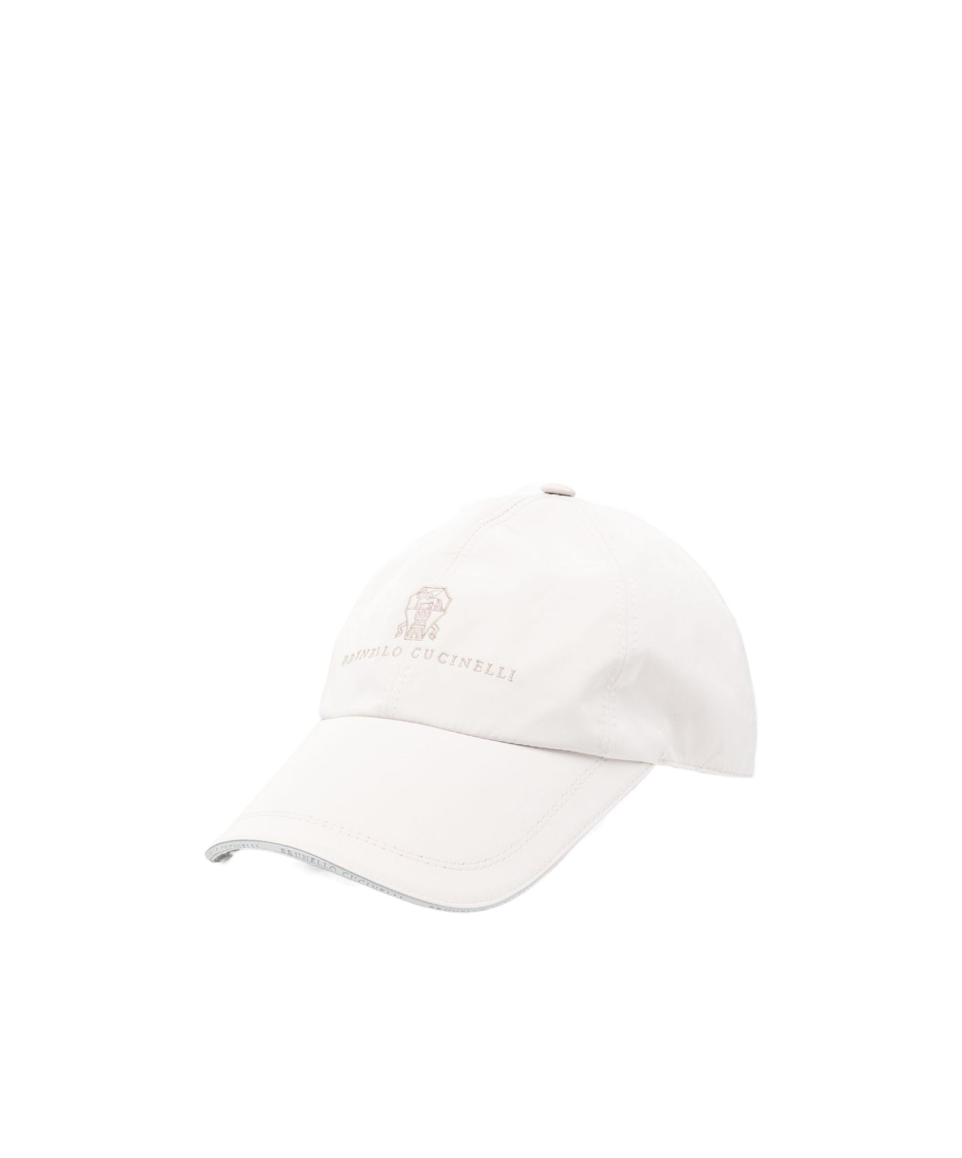 Brunello Cucinelli Signature Baseball Cap Curved Brim In White
