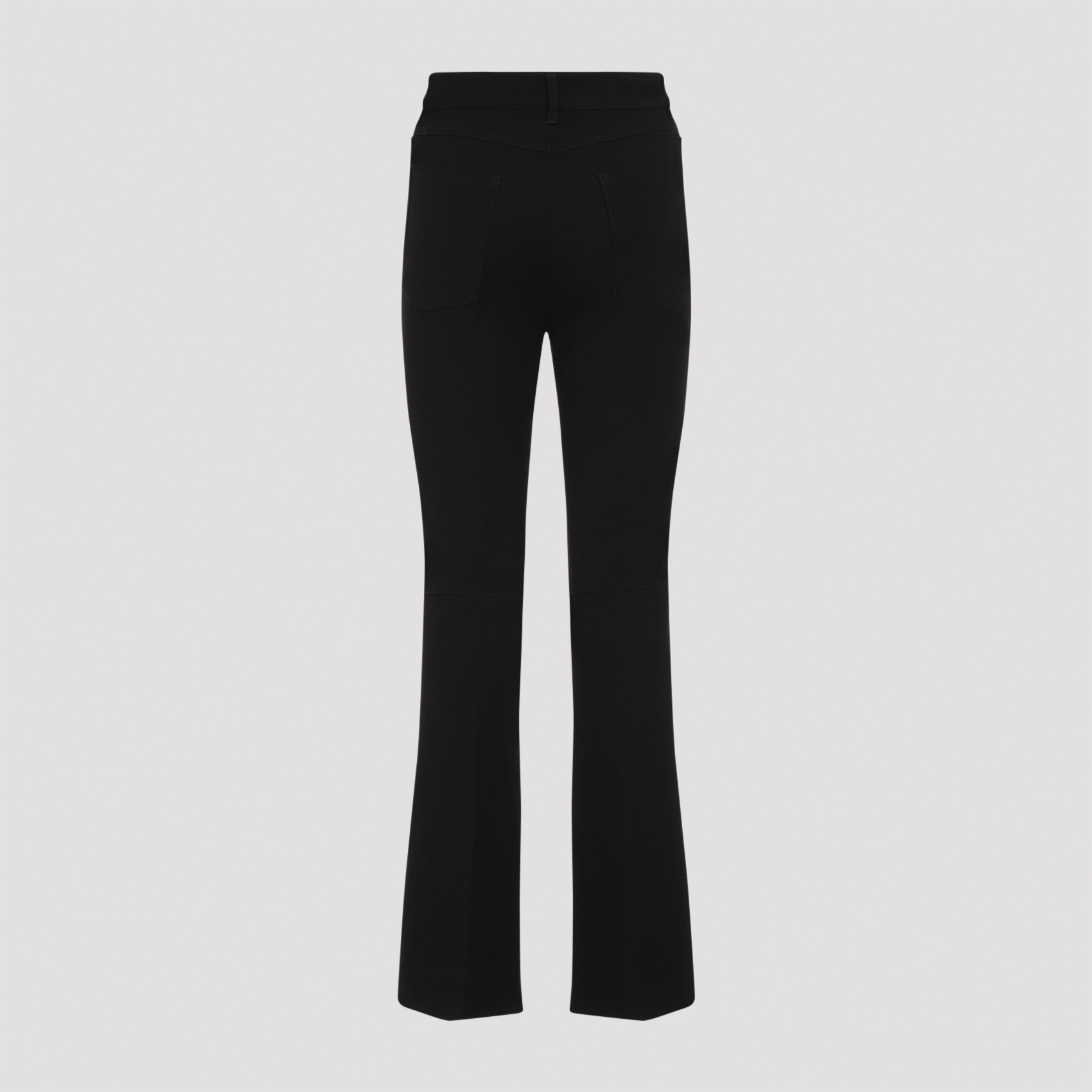Max Mara Flared Trousers With Cotton Blend And Silhouette In Black