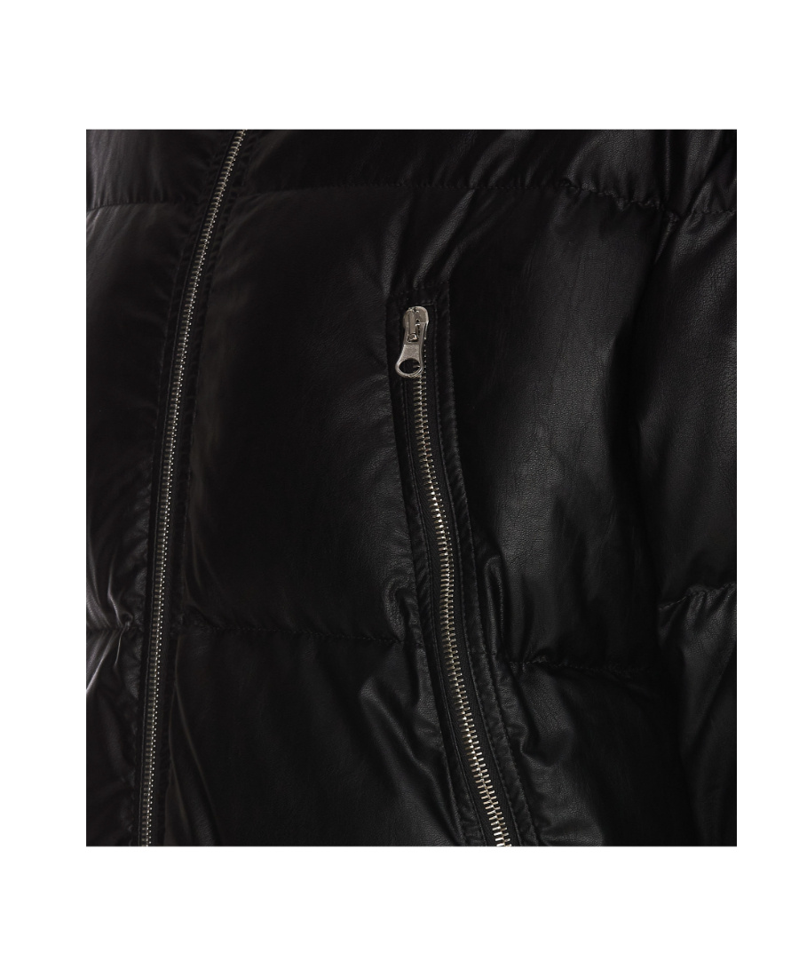 Mm6 Maison Margiela Zipper Long-sleeved Down Jacket In Black