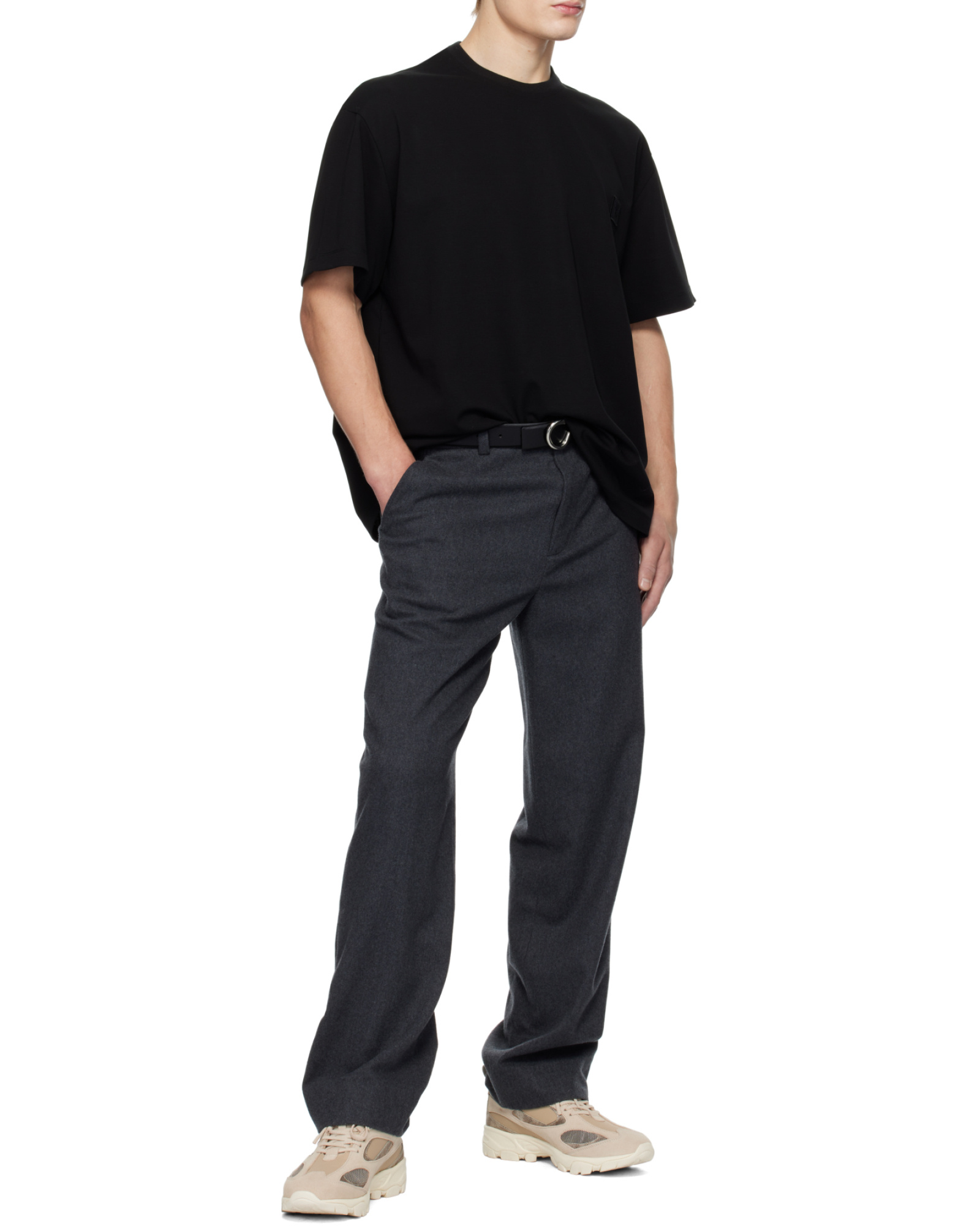 Wooyoungmi Black T-shirt With Maxi Print On The Back In Black