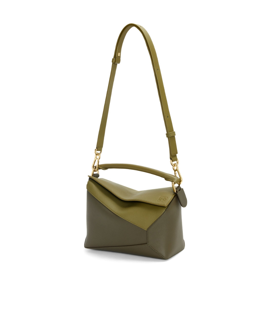 Loewe Small Puzzle Shoulder Bag In Green