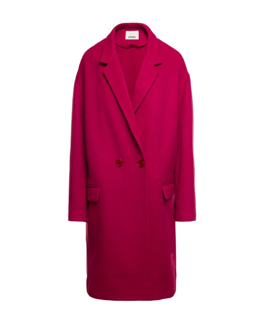 Shop Isabel Marant Efegozi Wool Coat In Red