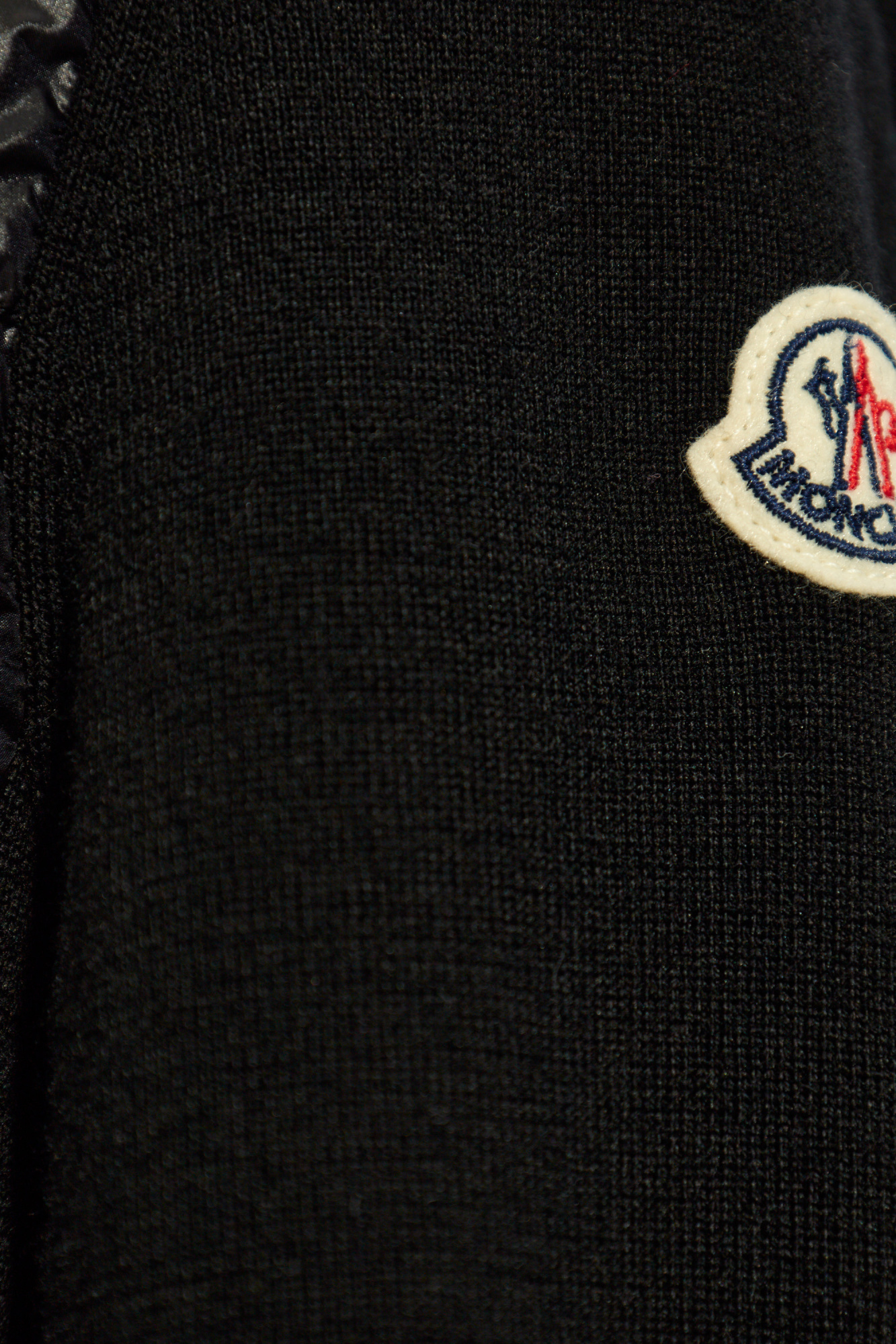 Moncler Padded Wool Cardigan In Black