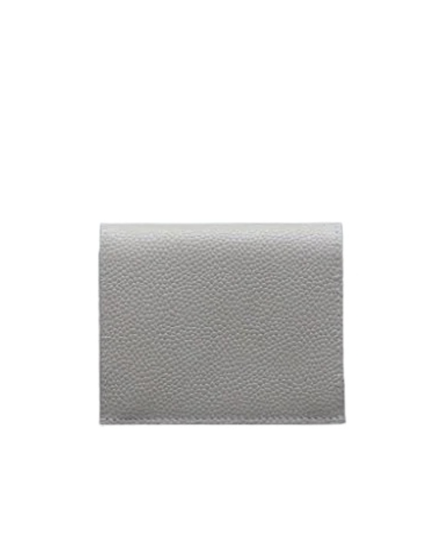 Thom Browne Pebbled Billfold Wallet In Gray