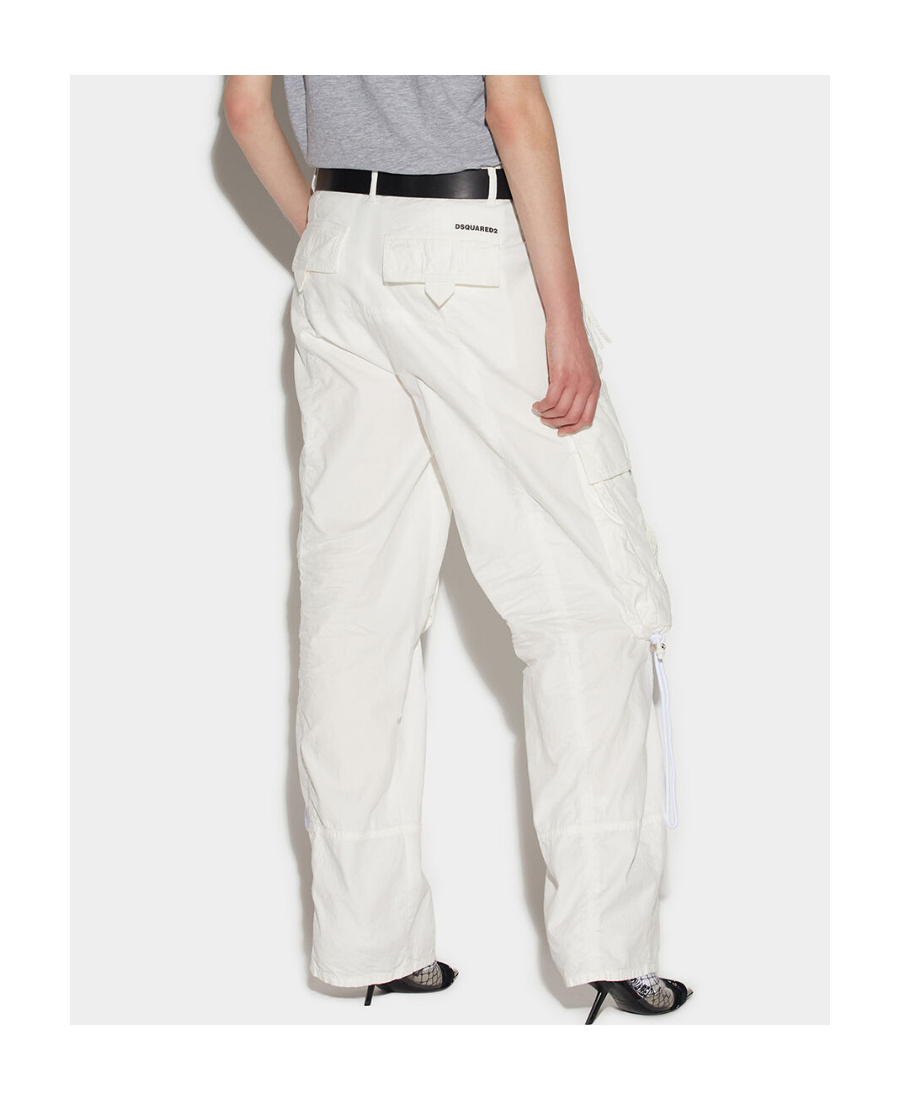 Dsquared2 Multi-pocket Cargo Trousers In White