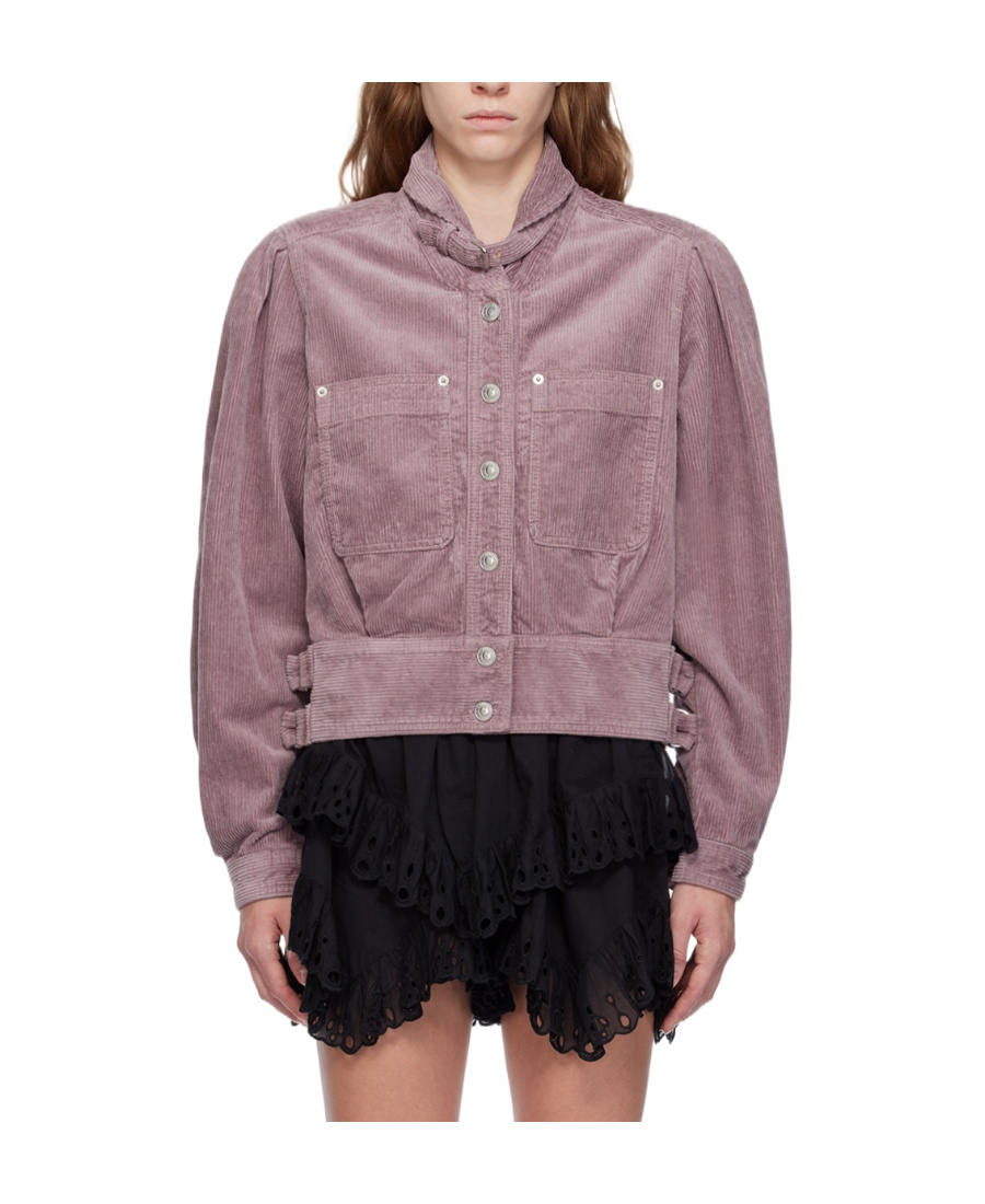 Isabel Marant Étoile Long-sleeved Corduroy Casual Jacket In Gray
