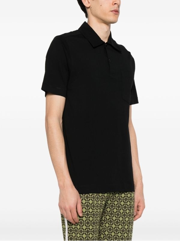 Dries Van Noten Short-sleeved Polo Shirt In Black