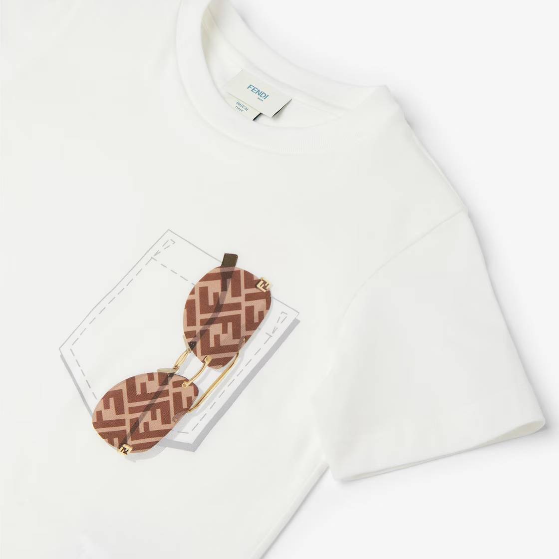 Fendi Junior T-shirt In Neutral