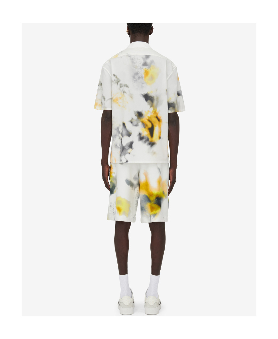 Alexander Mcqueen Abstract-printed Knee-length Bermuda Shorts In Yellow