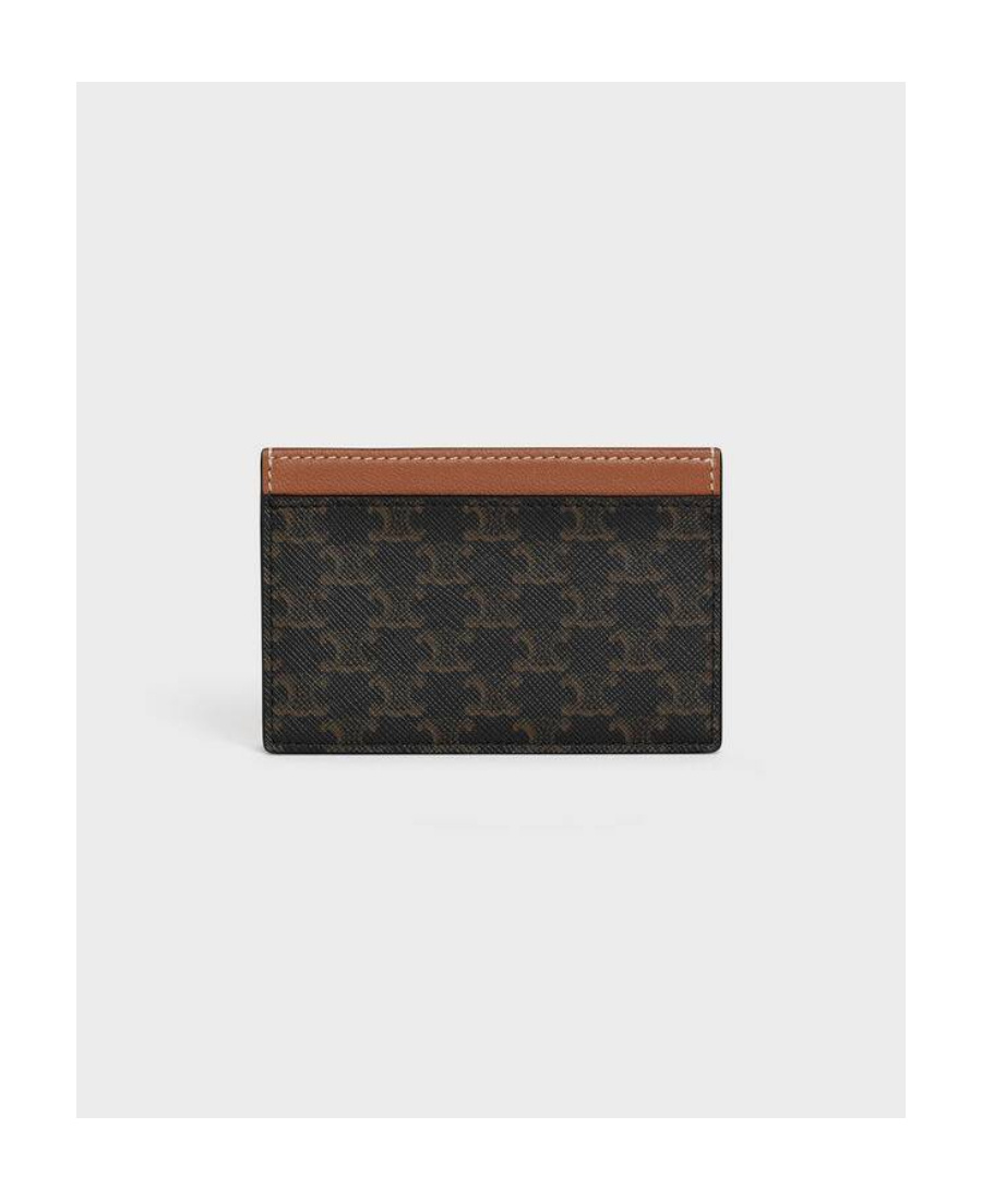 Celine Printed Card Bags With Coated Canvas And Cowhide In Brown