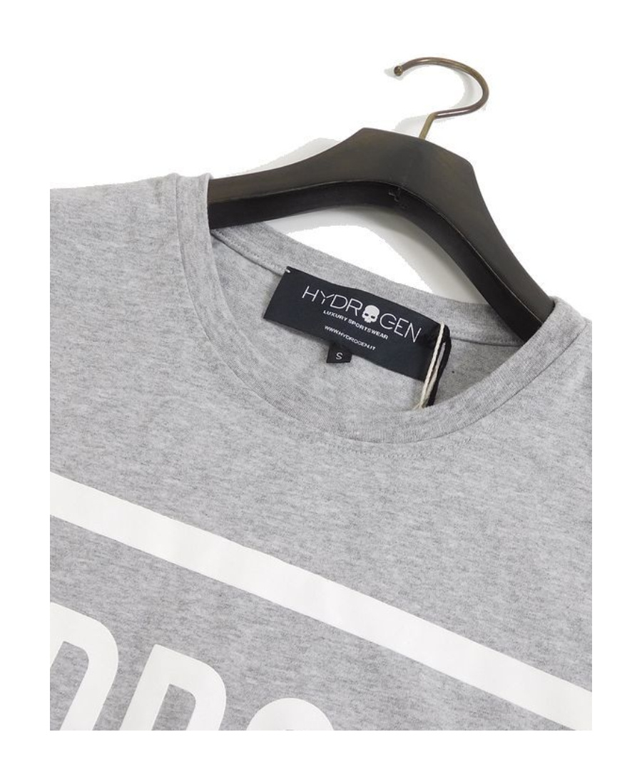 Hydrogen T-shirt With Round Neck And Short Sleeves In Gray