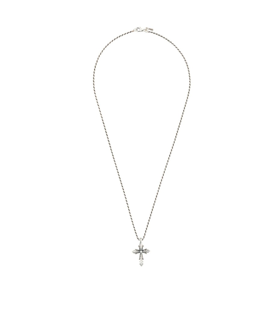 Emanuele Bicocchi Cross Pendant Necklace In White