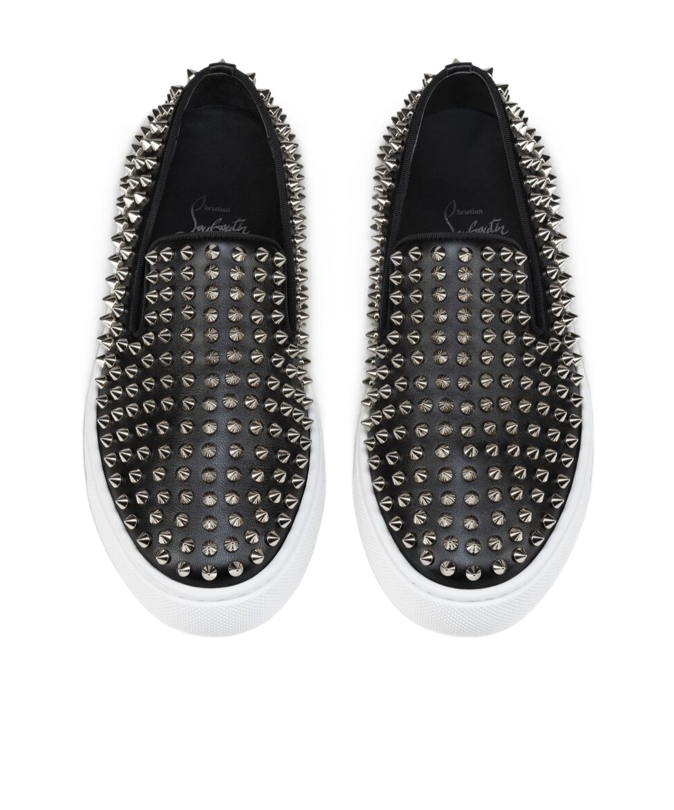 Christian Louboutin Spikeboat Nappa Leather Slip-on Sneakers In White