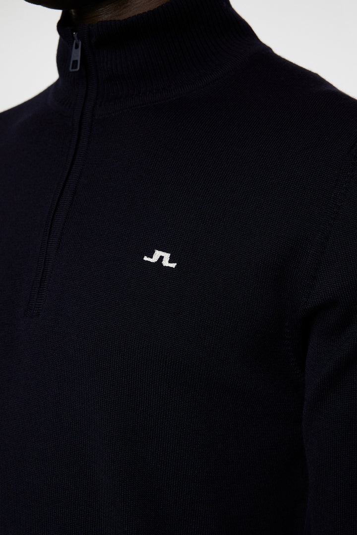 J. Lindeberg Long Sleeve Logo Knit Sweater In Black
