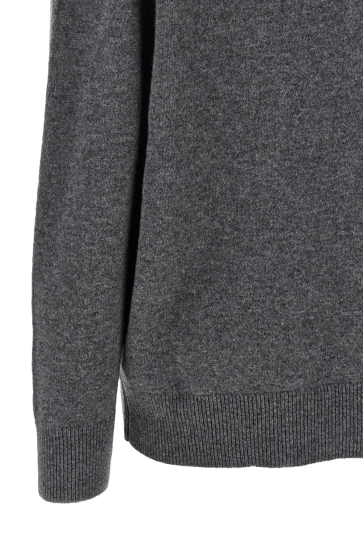 Jil Sander V-neck Long Sleeve Cashmere Knit Sweater In Gray