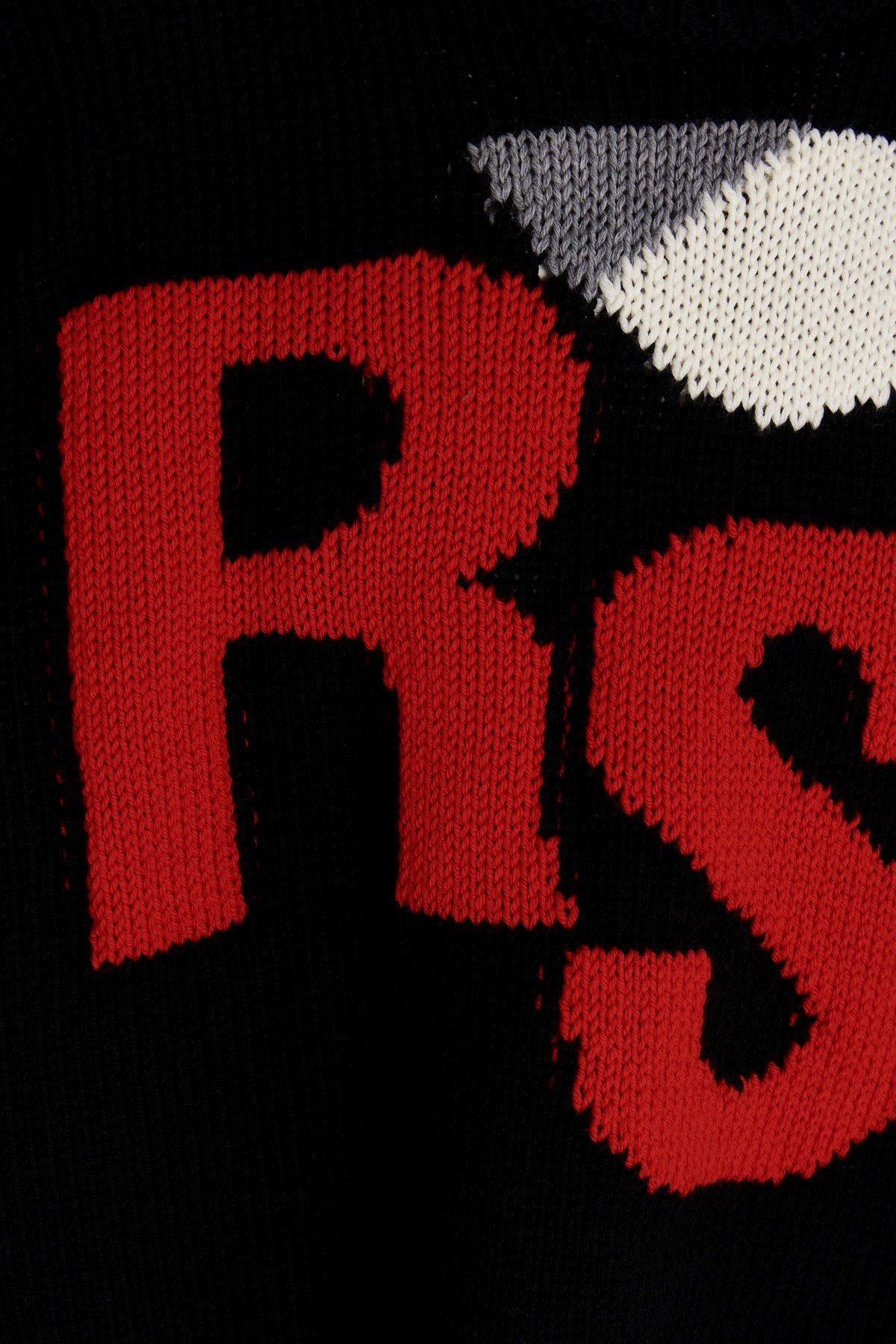 Raf Simons Logo-intarsia Wool Jumper In Black