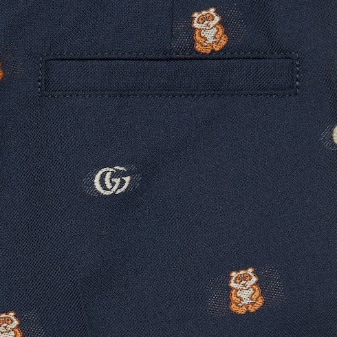 GUCCI GUCCI KIDS DOUBLE G-LOGO EMBROIDERED STRAIGHT LEG PANTS