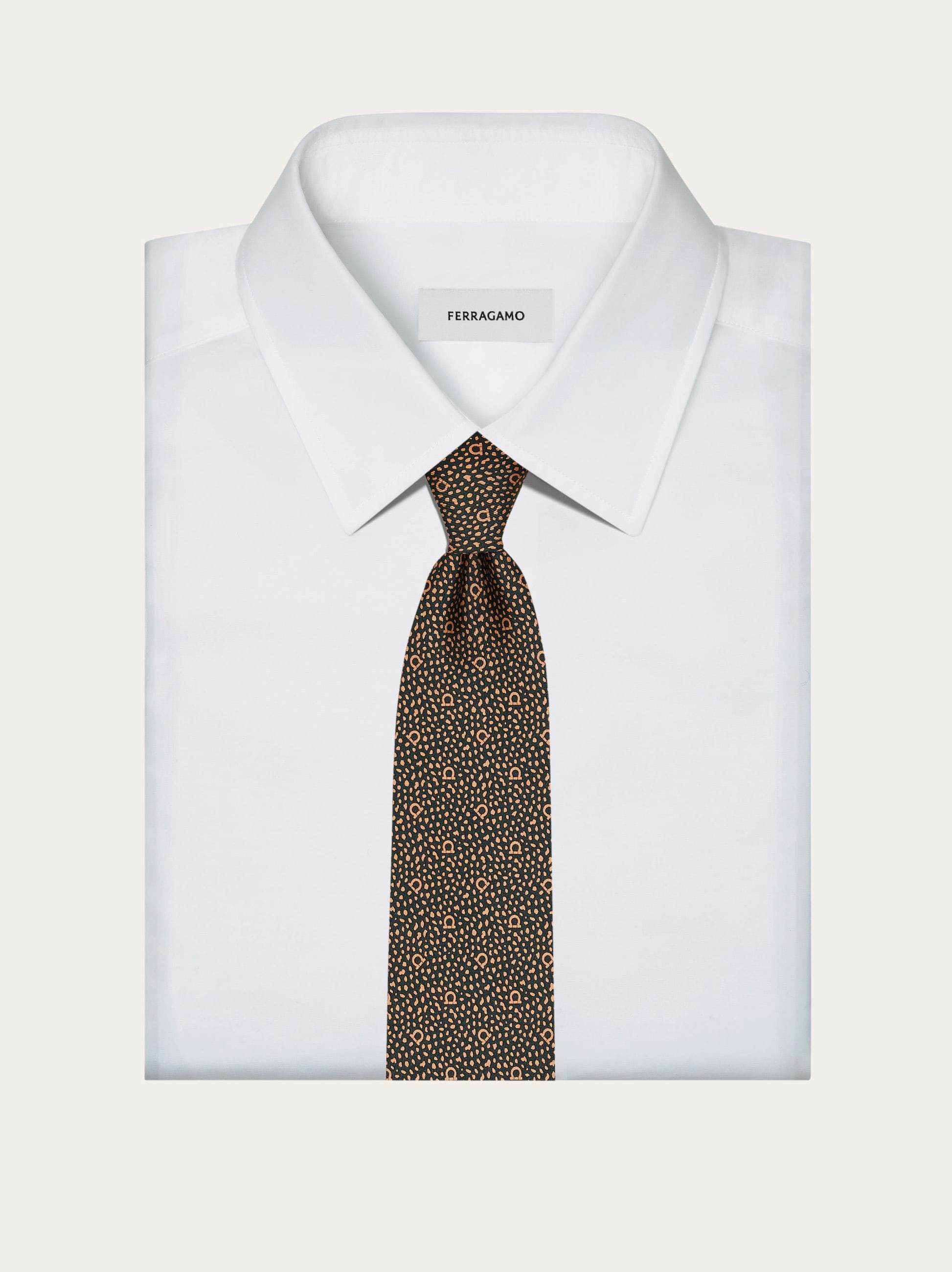 Ferragamo Patterned Tie In Black