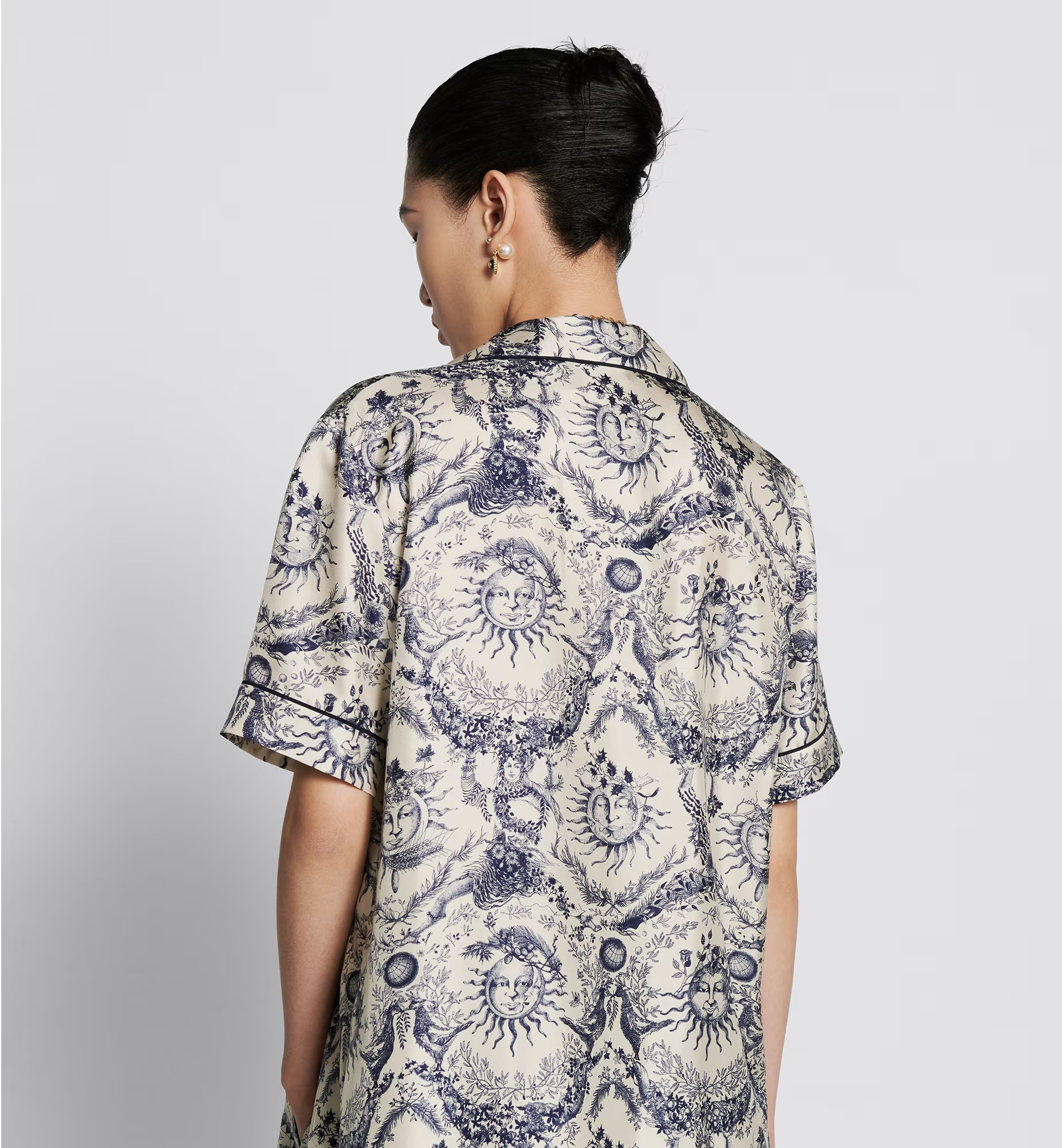 Dior Single-breasted Short-sleeved Shirt In Gray