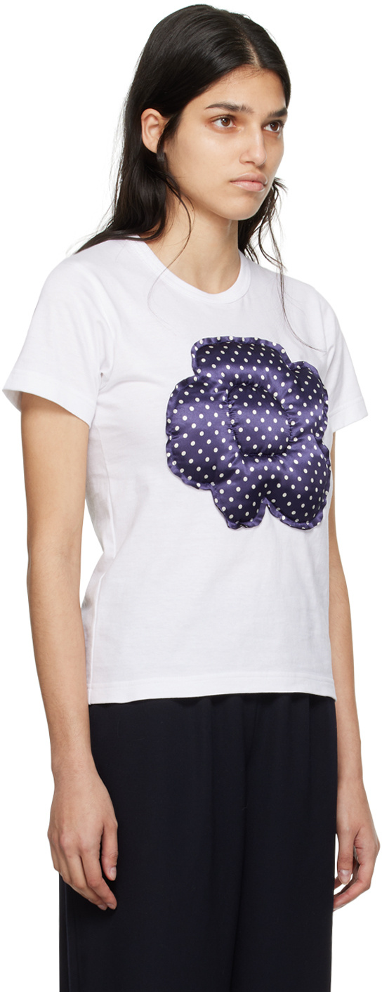 Comme Des Garçons T-shirt With Round Neck And Short Sleeves In White