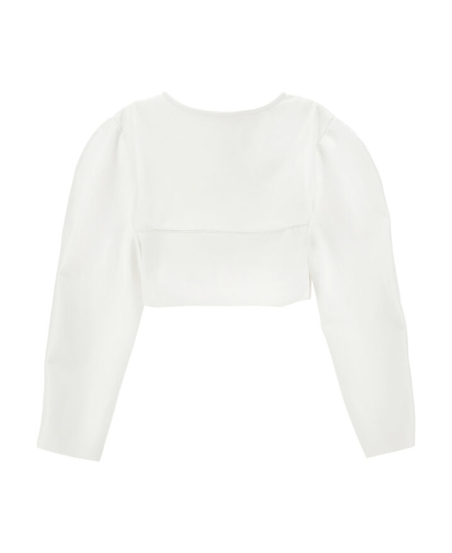 Monnalisa Coated Fabric Jacket In White
