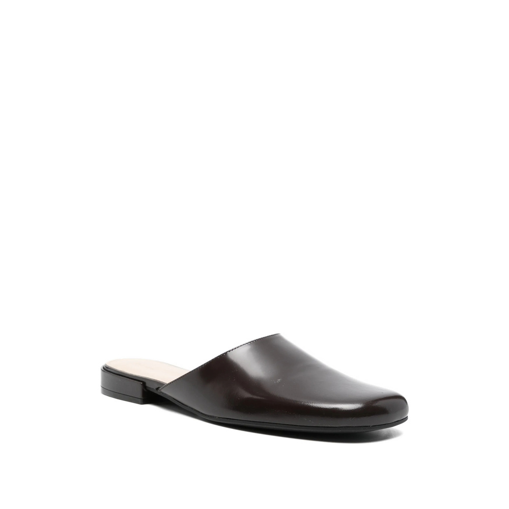The Row Open-toe Flat Sandals In Black