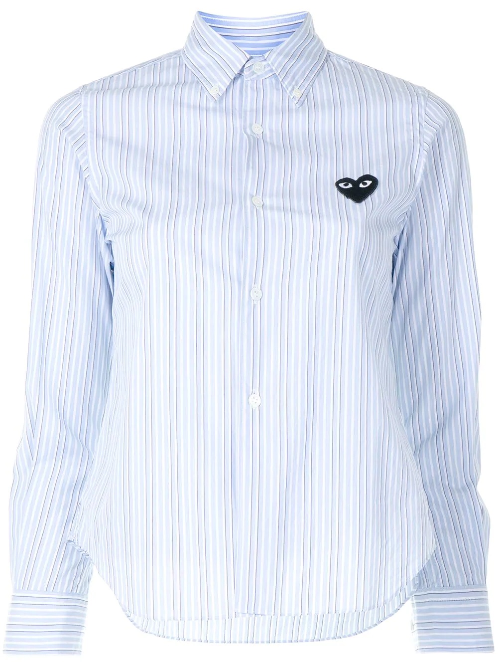 Comme Des Garçons Play Stripe-print Button-down Shirt In Blue