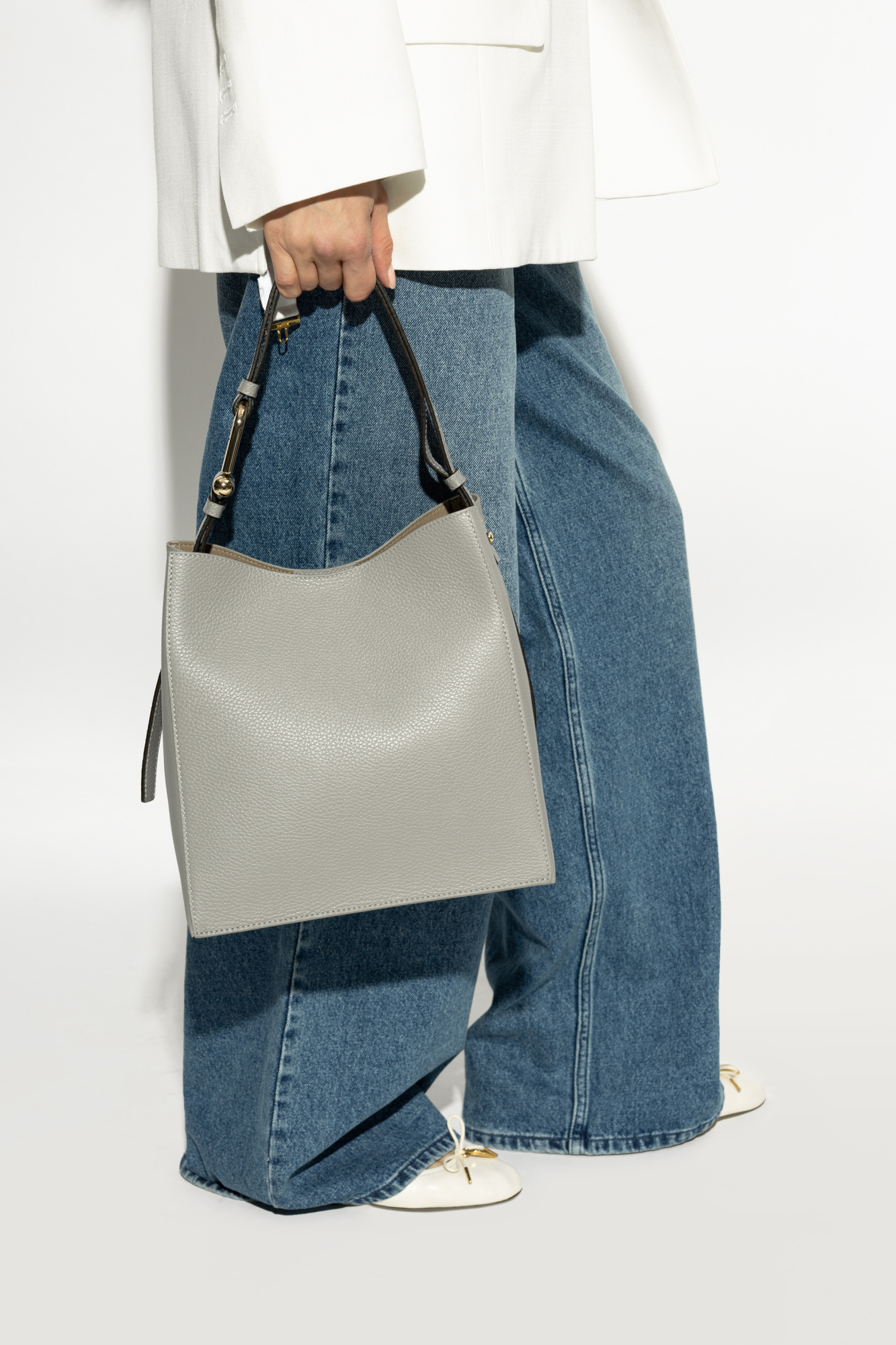Furla Nuvola Small Shoulder Bag In Gray