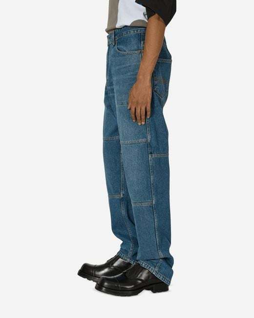 Martine Rose Reversible Camo Jeans In Blue