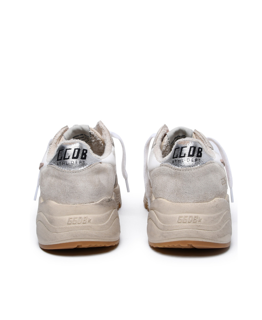 Golden Goose 'running Sole' White Nappa Leather Sneakers In Nude