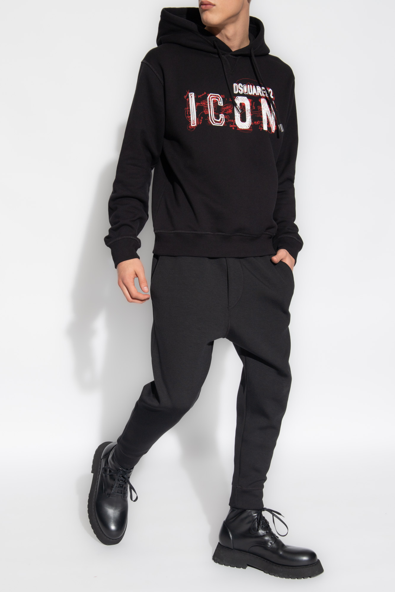 Dsquared2 Icon Scribble Cool Fit Sweatshirt In Black