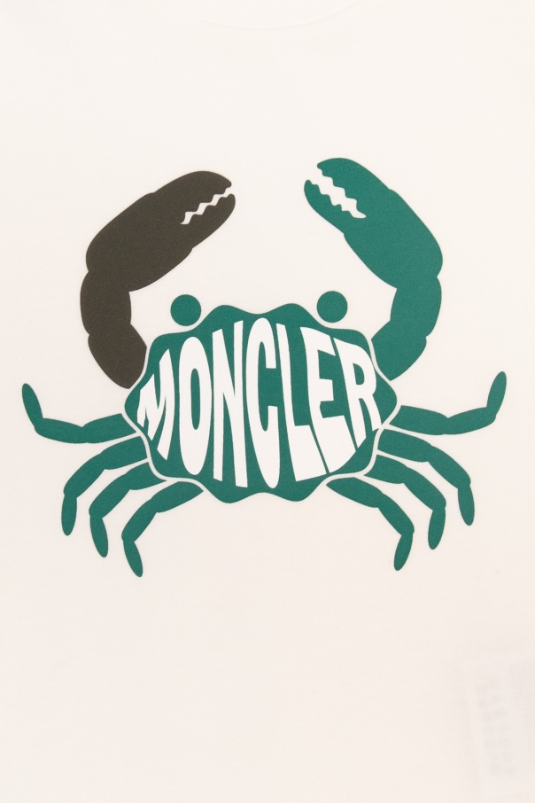 Moncler Enfant Crab Printed Crewneck T-shirt In Neutral