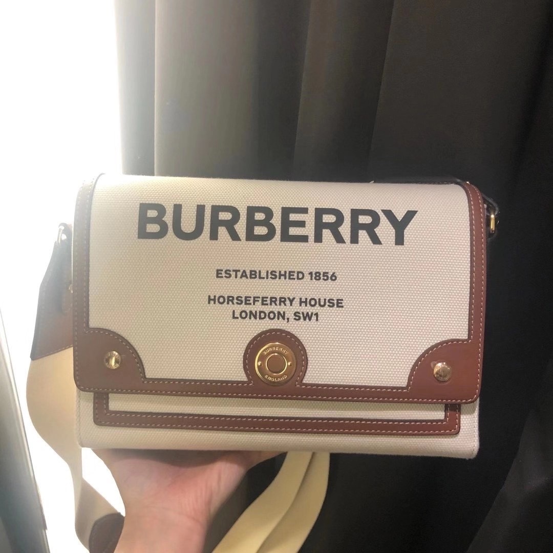 Shop Burberry Horseferry Print Canvas Note Crossbody Bag In Nude