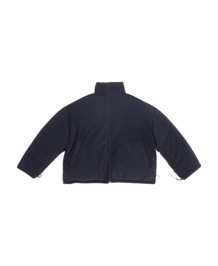 Balenciaga Logo-print Reversible Padded Coat In Black
