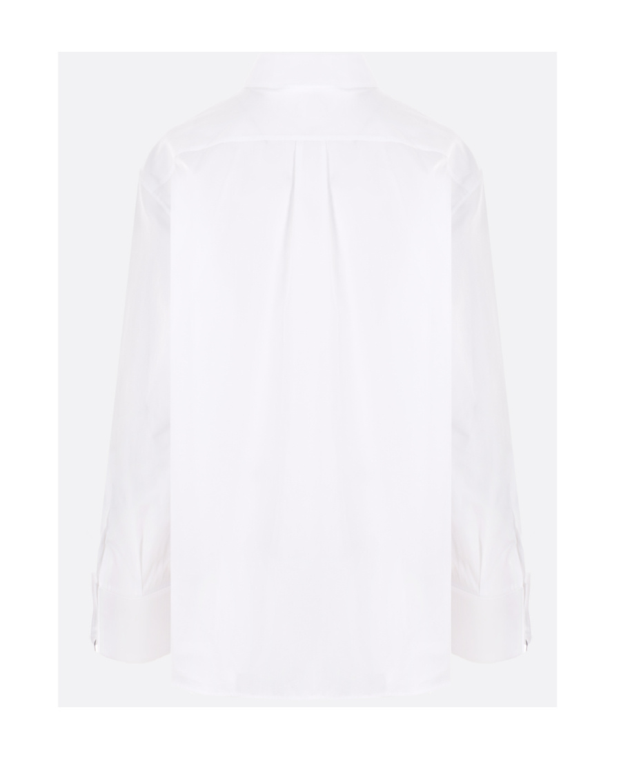 Saint Laurent Long-sleeve Cotton Poplin Shirt In White