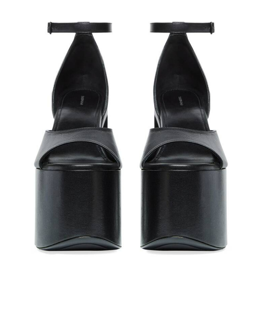 Balenciaga Camden 160 Platform Sandals In Calf Leather In Black