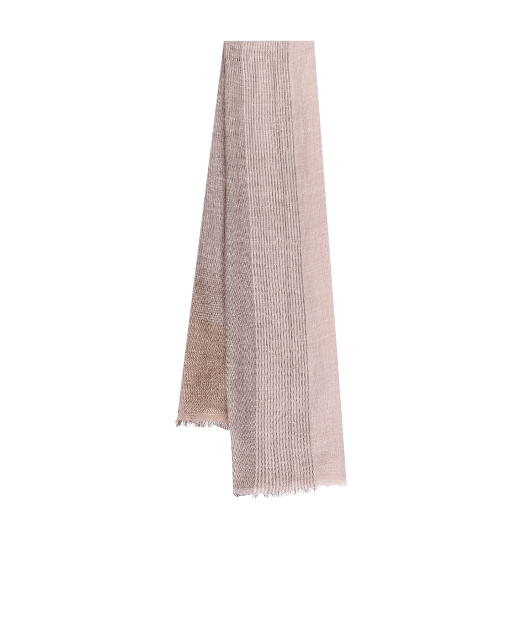 Brunello Cucinelli Silk And Linen Scarf With Striped Motif In Pink