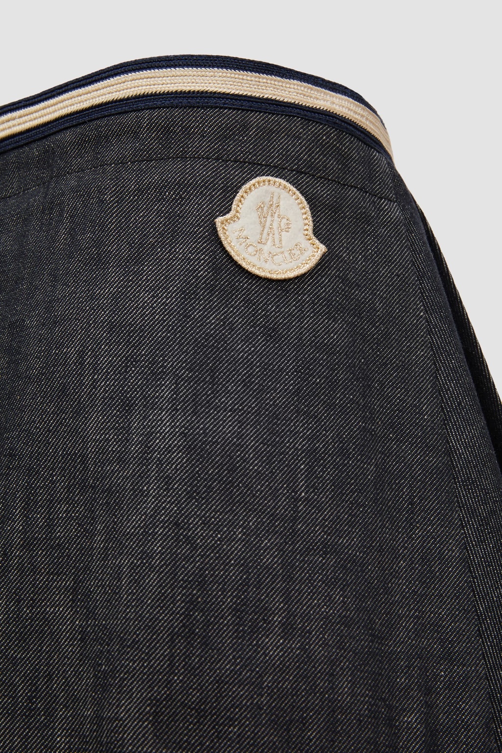 Moncler Pleated Denim Skirt In Black