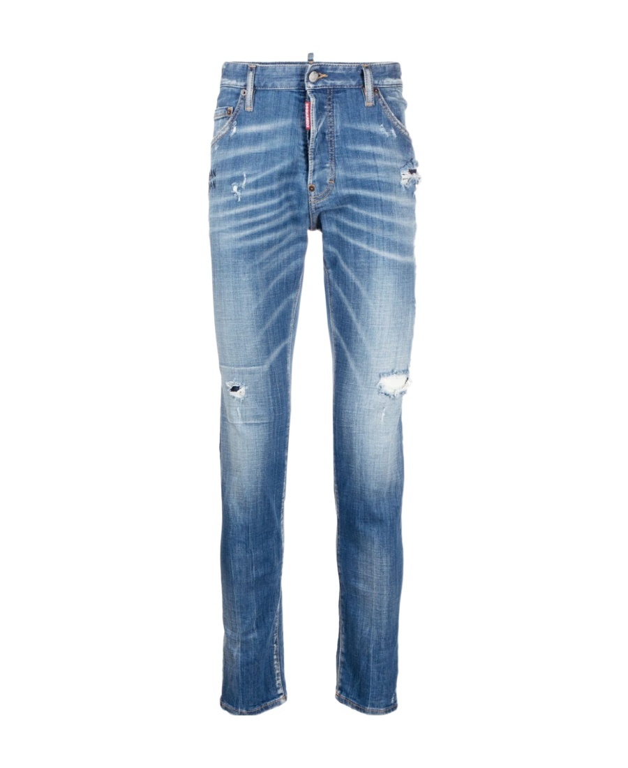 Dsquared2 Designer 5-pocket Navy Blue Jeans For Men In Blue