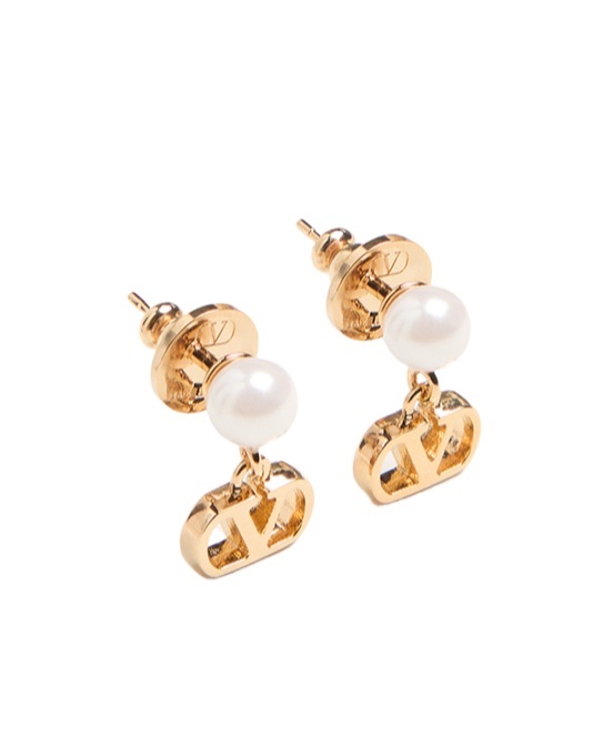 Valentino Vlogo Earrings In Yellow