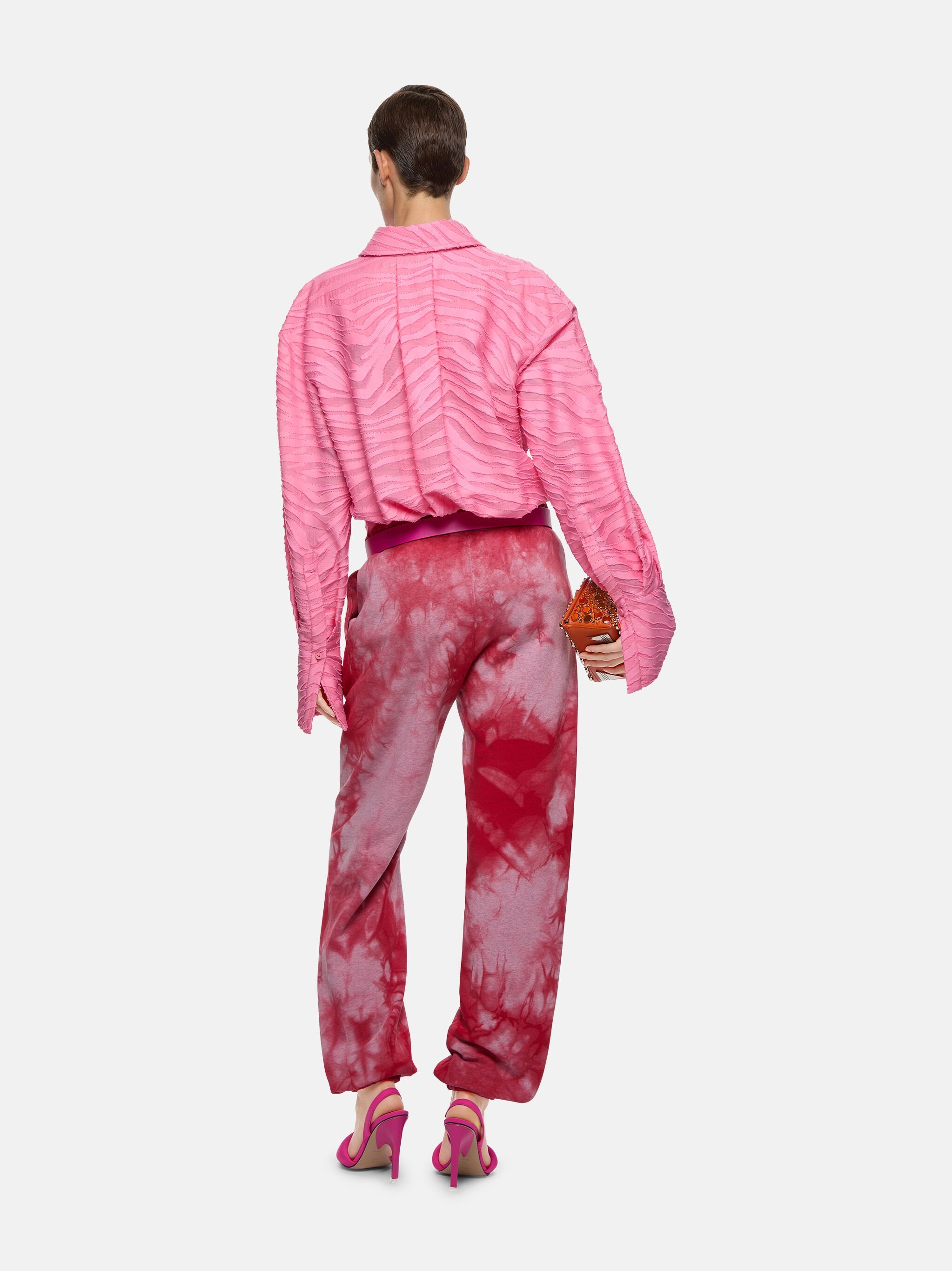 Attico Silvye Zebra-patterned Shirt Dress In Pink