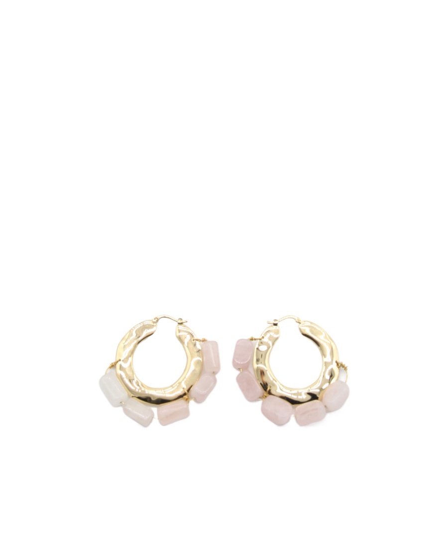 Jil Sander Embellished Bar-pin Fastened Hoop Earrings In Yellow